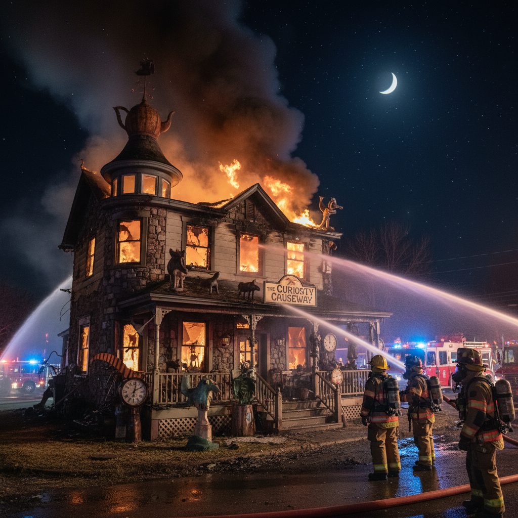 An eccentric legacy endangered: Fire at MJT